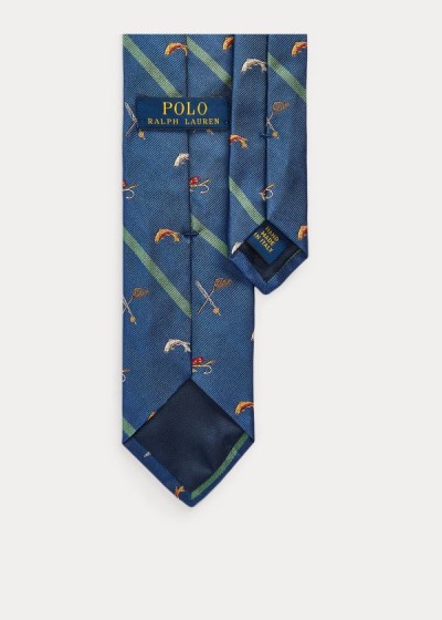 Corbatas Polo Ralph Lauren Hombre Azules Claro - Fisherman's Club Silk - WTQOJ8924